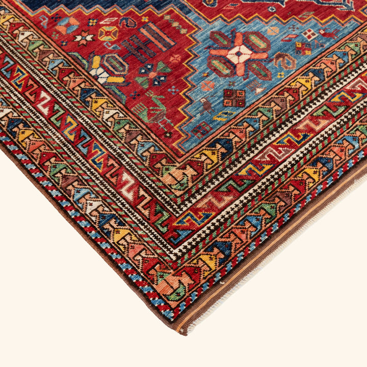 Traditional Kazak Wool Rug - 5'4" x 7'2"