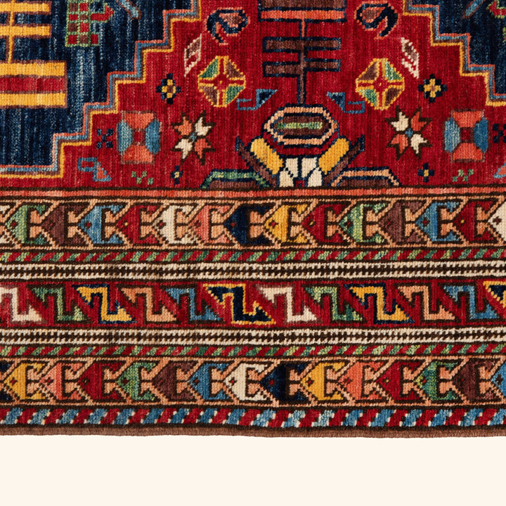 Traditional Kazak Wool Rug - 5'4" x 7'2"