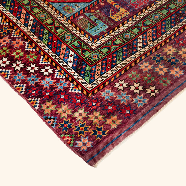 Traditional Kazak Wool Rug - 5'4" x 6'7"