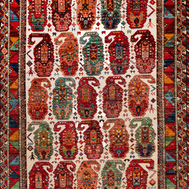 Traditional Afshar Wool Rug - 4'10" x 6'11"