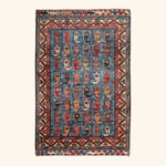 Traditional Afshar Wool Rug - 4'3" x 6'9"