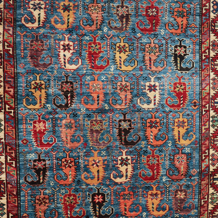 Traditional Afshar Wool Rug - 4'3" x 6'9"