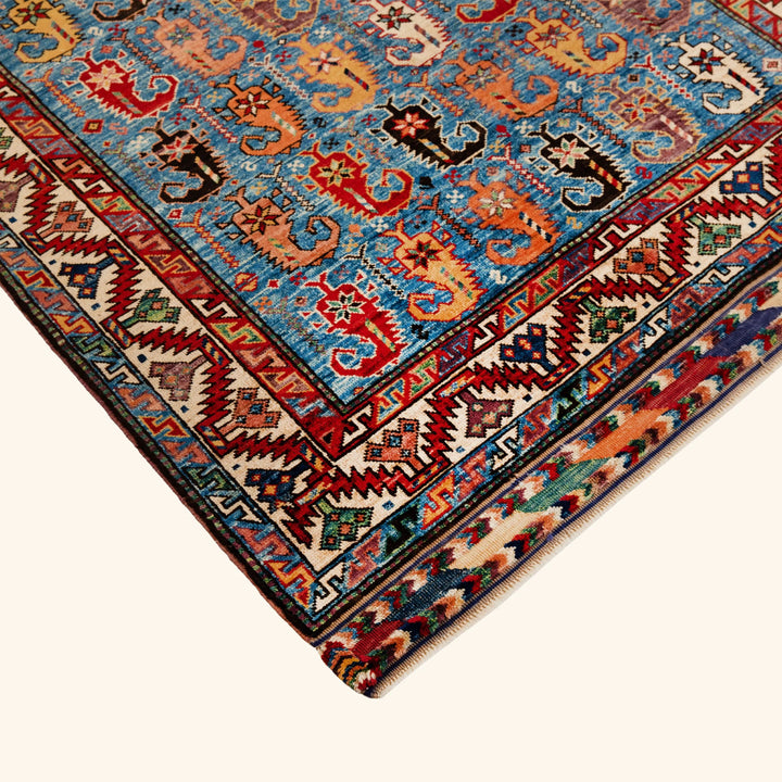 Traditional Afshar Wool Rug - 4'3" x 6'9"
