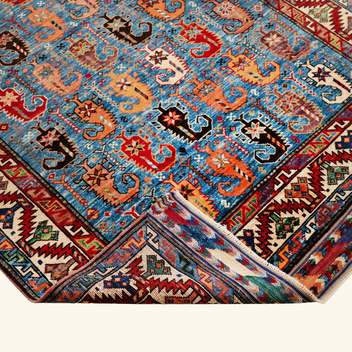 Traditional Afshar Wool Rug - 4'3" x 6'9"