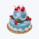 Blue Two-Tier Cake Candle