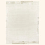 Ivory Contemporary Tibetan Wool Silk Blend Rug - 8' x 10'