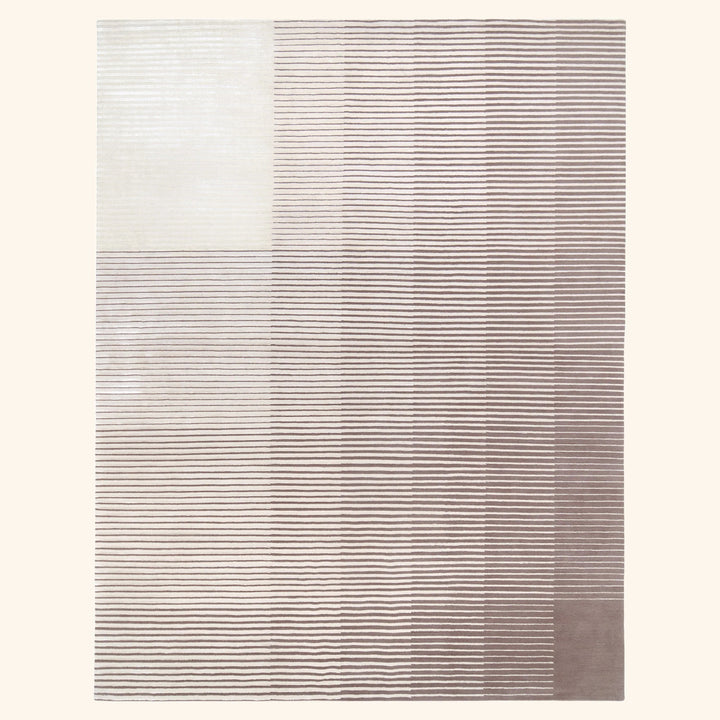 Grey Contemporary Tibetan Wool Silk Blend Rug - 8' x 10'