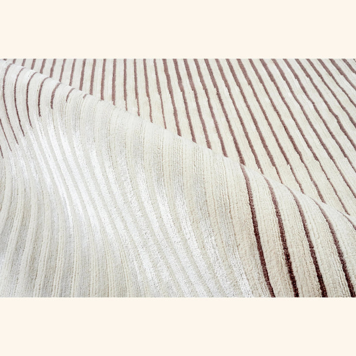 Grey Contemporary Tibetan Wool Silk Blend Rug - 8' x 10'