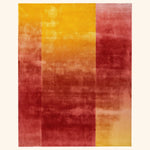 Red Yellow Contemporary Chinese Silk Rug - 8' x 10'