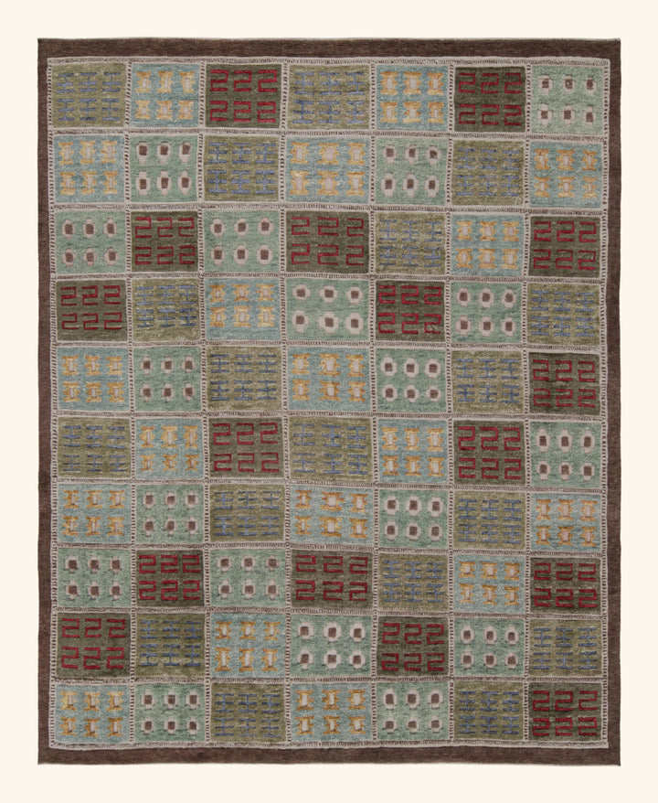 Sage Swedish Inspired Wool Rug - 8'2" x 10'4"
