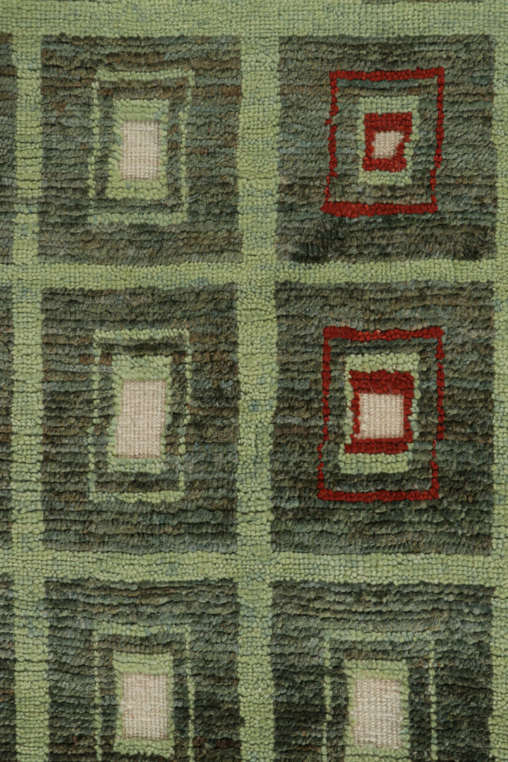 Green Swedish Inspired Wool Rug - 9'1" x 11'10"