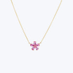 Small Pink Tourmaline Forget-Me-Not Necklace