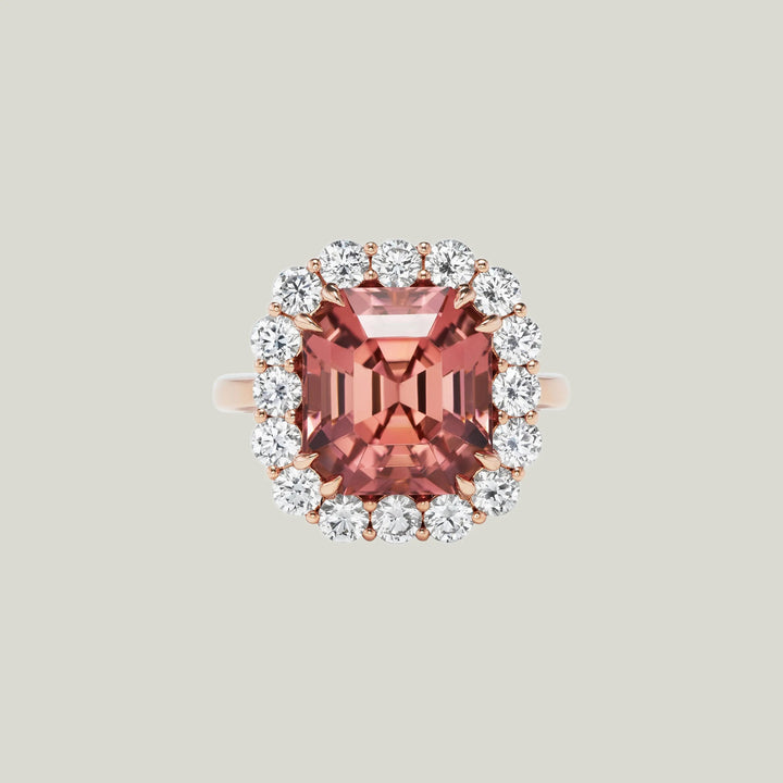 Peach Tourmaline Bloom Ring