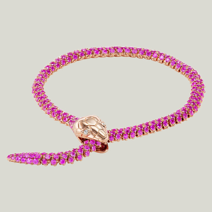 Nouveau Pink Sapphire Serpent Bracelet