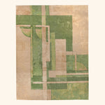 Green Contemporary Wool Hemp Silk Blend Rug - 8' x 10'