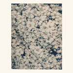 White Blue Contemporary Wool Silk Blend Rug - 8' x 10'