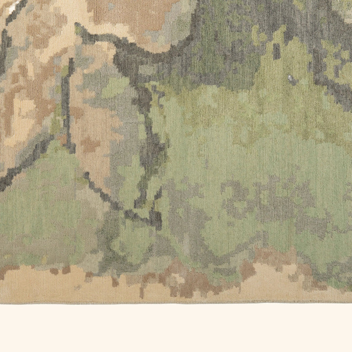 Sage Contemporary Wool Silk Blend Rug - 8' x 10'