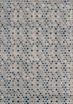 Blue Contemporary Silk Wool Blend Rug - 6' x 9'