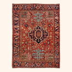 Tradtional Antique Persian Heriz Wool Rug - 9' x 11'5"