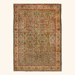 Tradtional Antique Indian Agra Wool Rug - 8' x 11'1"
