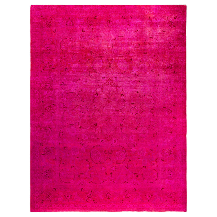 Pink Overdyed Wool Rug - 9'1" x 12'1"