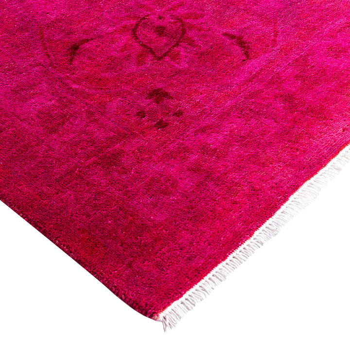 Pink Overdyed Wool Rug - 9'1" x 12'1"
