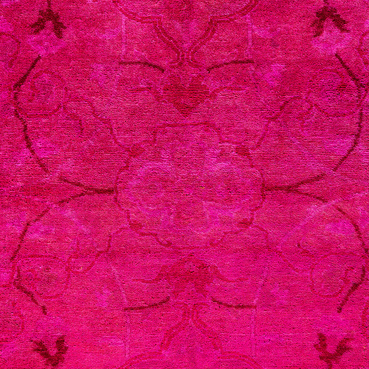 Pink Overdyed Wool Rug - 9'1" x 12'1"