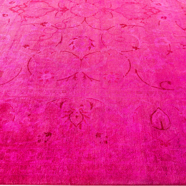 Pink Overdyed Wool Rug - 9'1" x 12'1"
