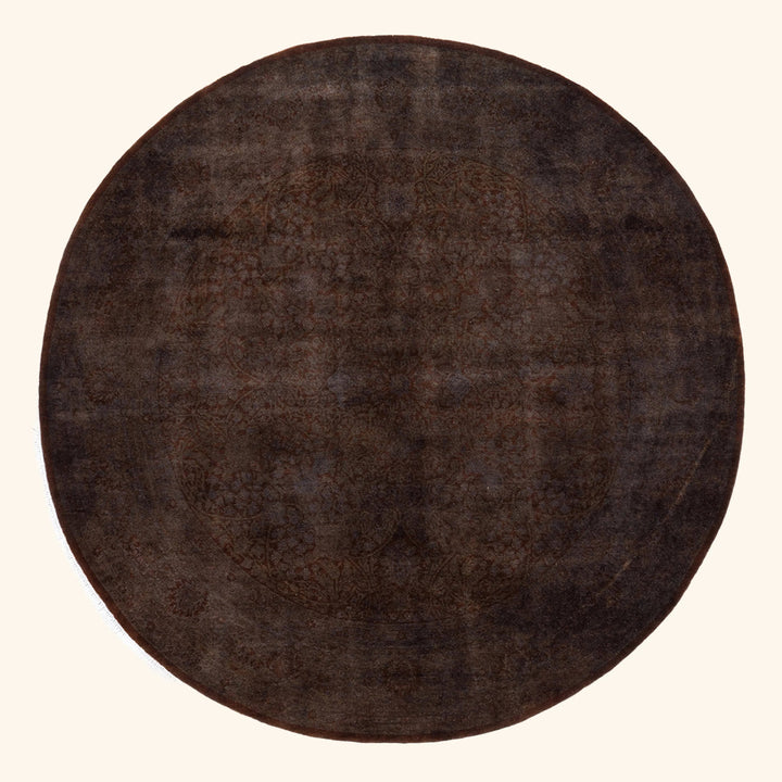 Brown Samsara Wool Round Rug - 7'1" x 7'1"