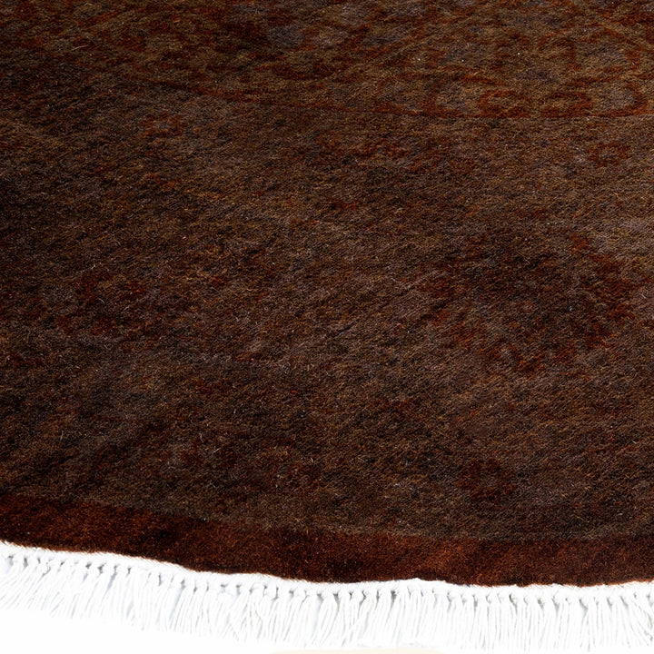 Brown Samsara Wool Round Rug - 7'1" x 7'1"