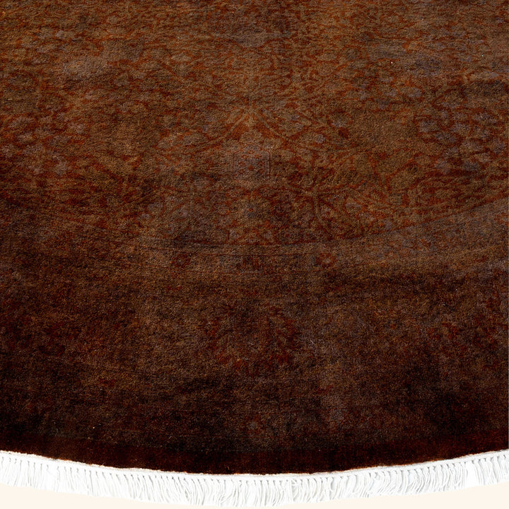 Brown Samsara Wool Round Rug - 7'1" x 7'1"