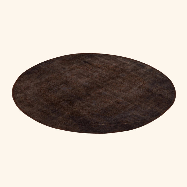 Brown Samsara Wool Round Rug - 7'1" x 7'1"