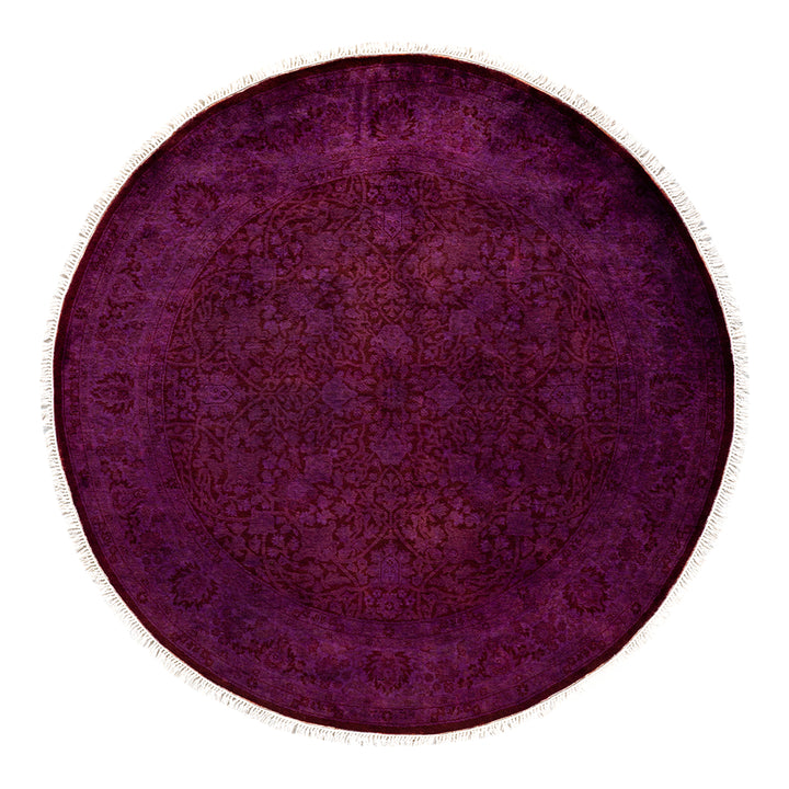 Purple Samsara Wool Round Rug - 4'1" x 4'1"