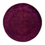 Purple Samsara Wool Round Rug - 4'1" x 4'1"
