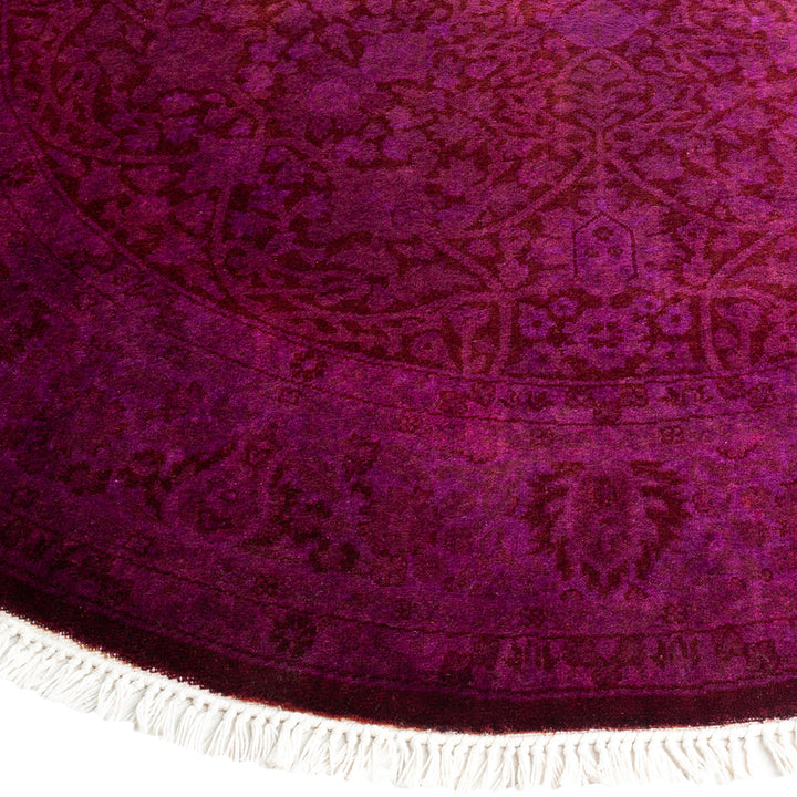 Purple Samsara Wool Round Rug - 4'1" x 4'1"
