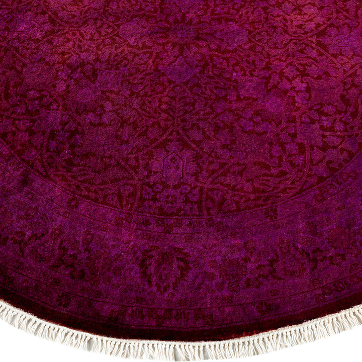 Purple Samsara Wool Round Rug - 4'1" x 4'1"