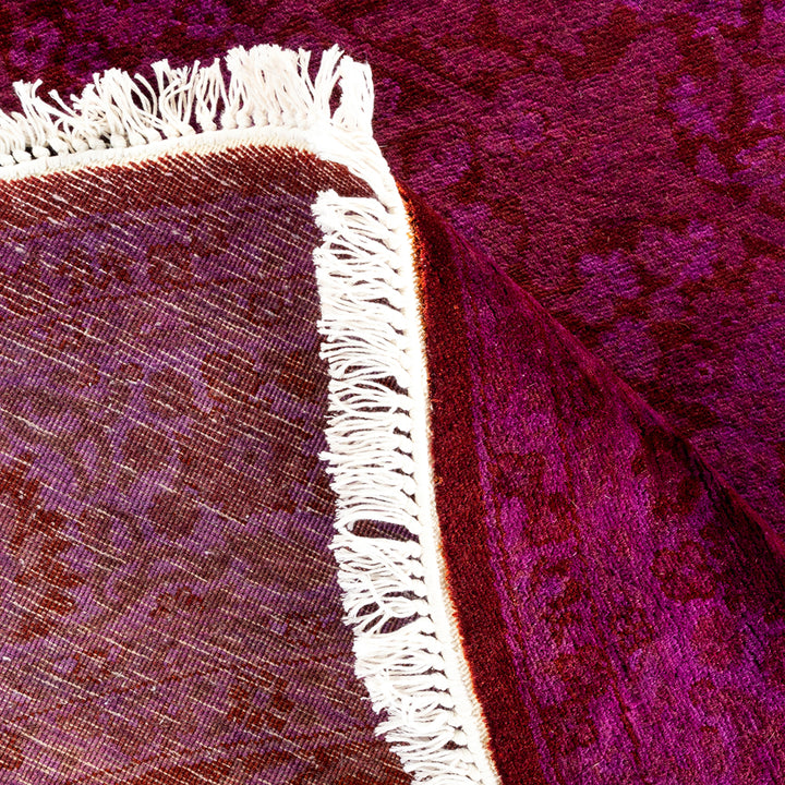 Purple Samsara Wool Round Rug - 4'1" x 4'1"