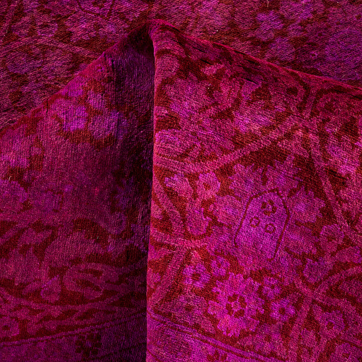 Purple Samsara Wool Round Rug - 4'1" x 4'1"