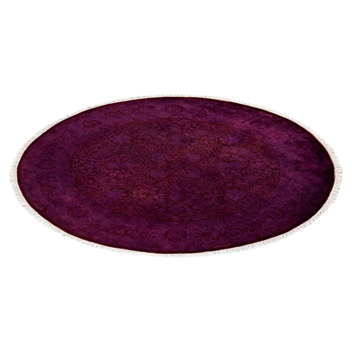 Purple Samsara Wool Round Rug - 4'1" x 4'1"