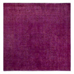 Purple Overdyed Wool Rug - 8'2" x 8'2"