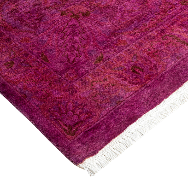 Purple Overdyed Wool Rug - 8'2" x 8'2"