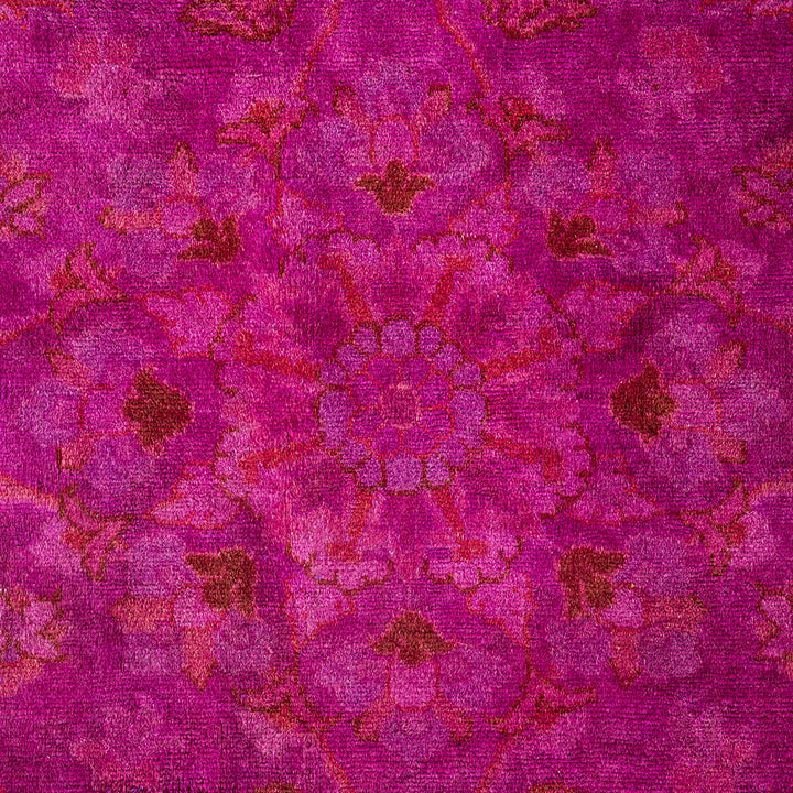Purple Overdyed Wool Rug - 8'2" x 8'2"
