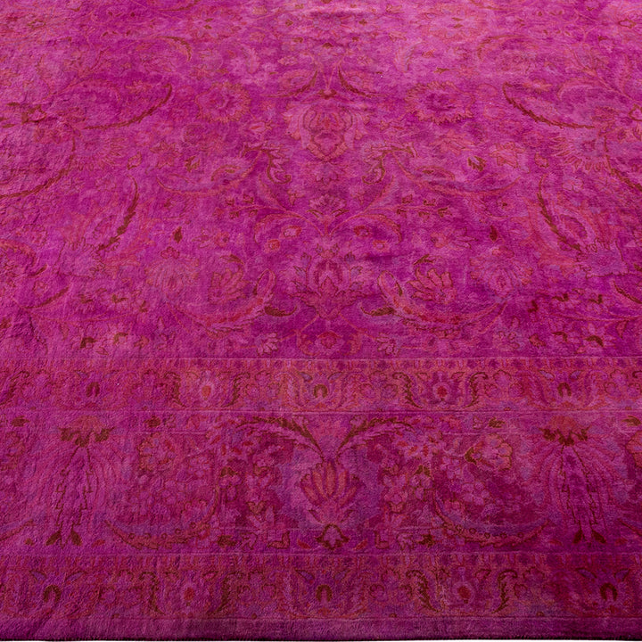 Purple Overdyed Wool Rug - 8'2" x 8'2"