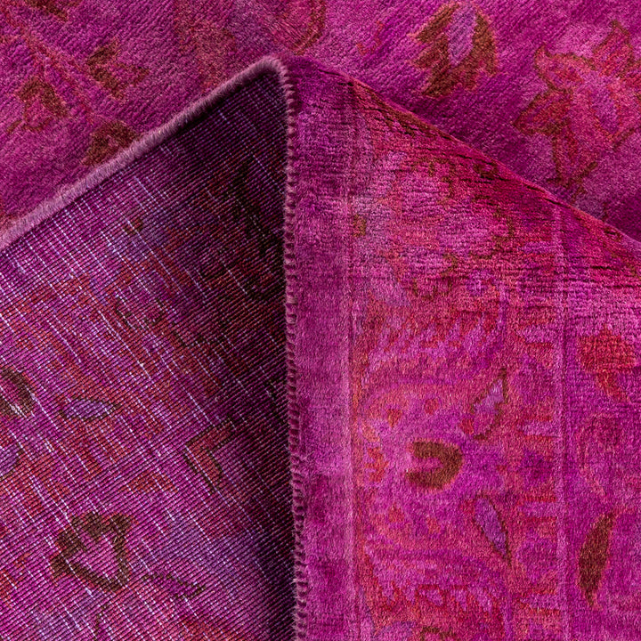 Purple Overdyed Wool Rug - 8'2" x 8'2"