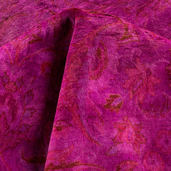 Purple Overdyed Wool Rug - 8'2" x 8'2"