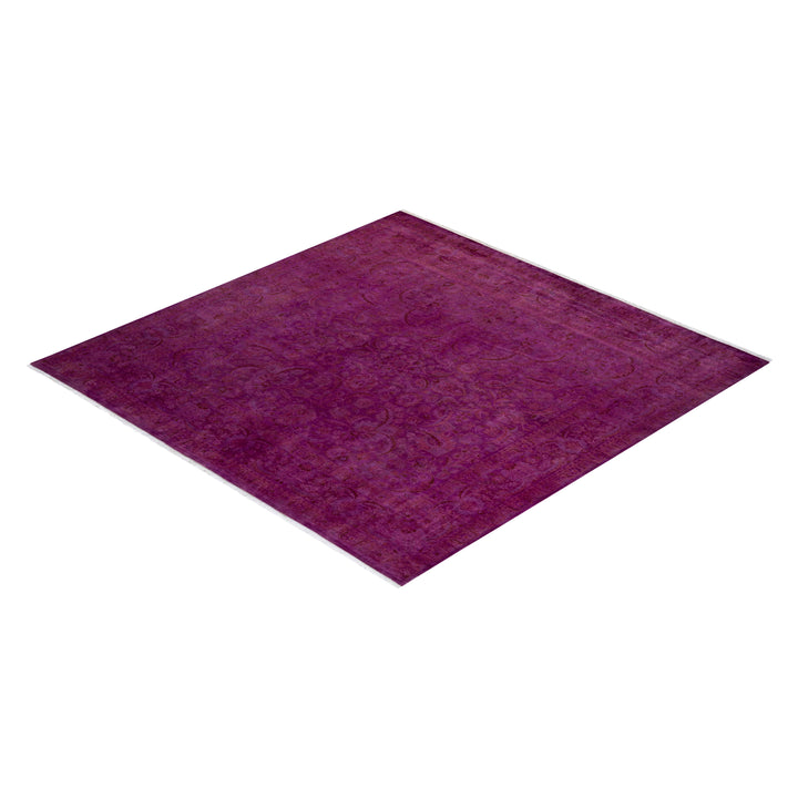 Purple Overdyed Wool Rug - 8'2" x 8'2"