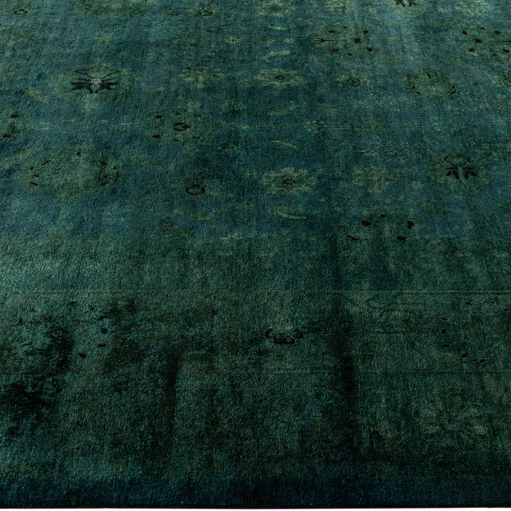 Green Overdyed Wool Rug - 8'2" x 8'3"