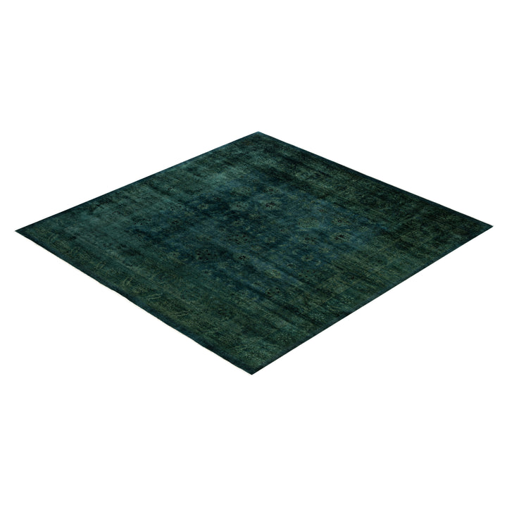 Green Overdyed Wool Rug - 8'2" x 8'3"