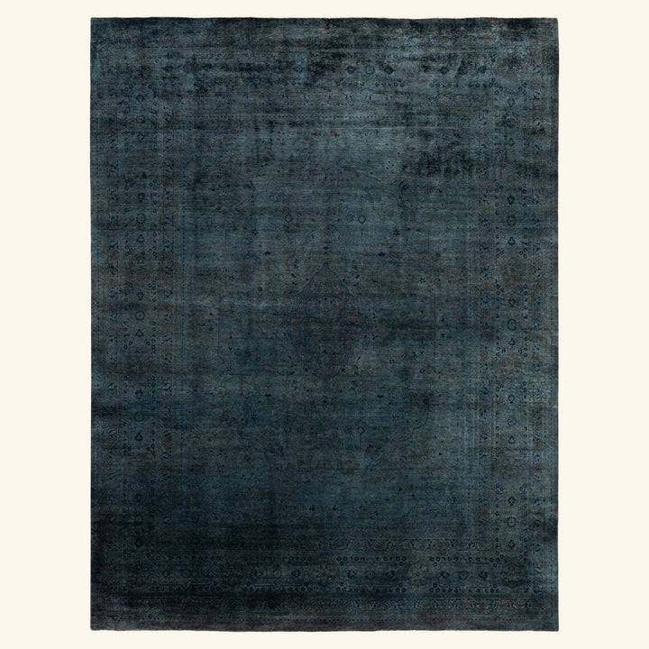 Dark Blue Samsara Wool Rug - 8' x 10'2"