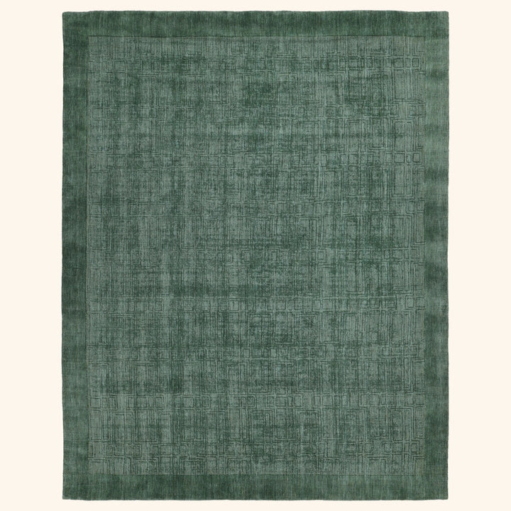 Green Solid Wool Rug